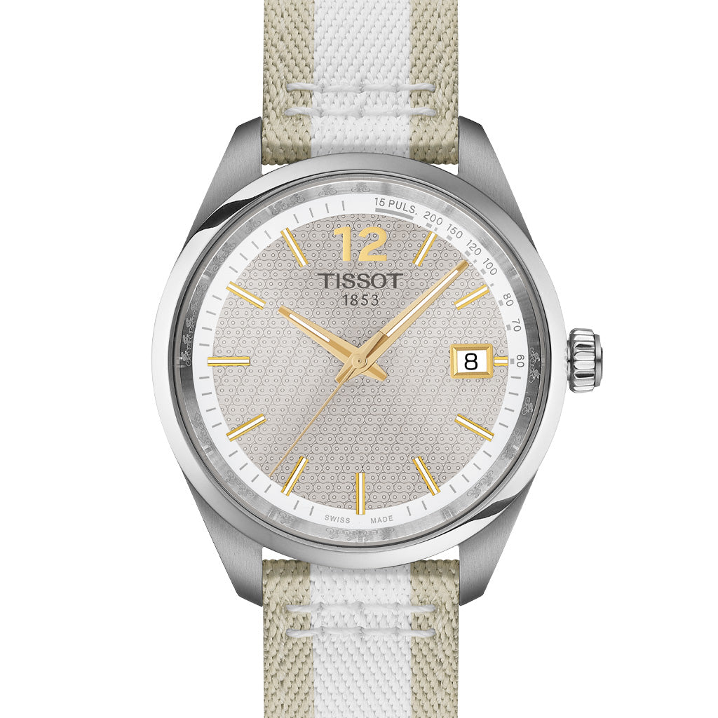 Tissot Classic PR 100 34 mm T150.210.21.031.00 Armbanduhr mit silberfarbenem Edelstahlgehäuse und silberfarbenem Edelstahlarmband