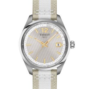 Tissot Classic PR 100 34 mm T150.210.21.031.00 Armbanduhr mit silberfarbenem Edelstahlgehäuse und silberfarbenem Edelstahlarmband