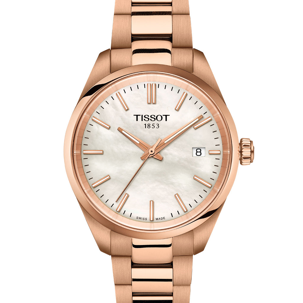 PR 100 34MM Pearls White Metal Roségold