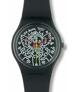 Swatch Gent Special BLANC SUR NOIR by Keith Haring GZ104