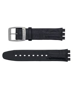 Swatch Armband Black Leather With Circles AYGS007