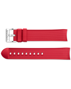 Kautschukband mit Struktur in Rot mit Schließe Union Glashütte D610003972-S