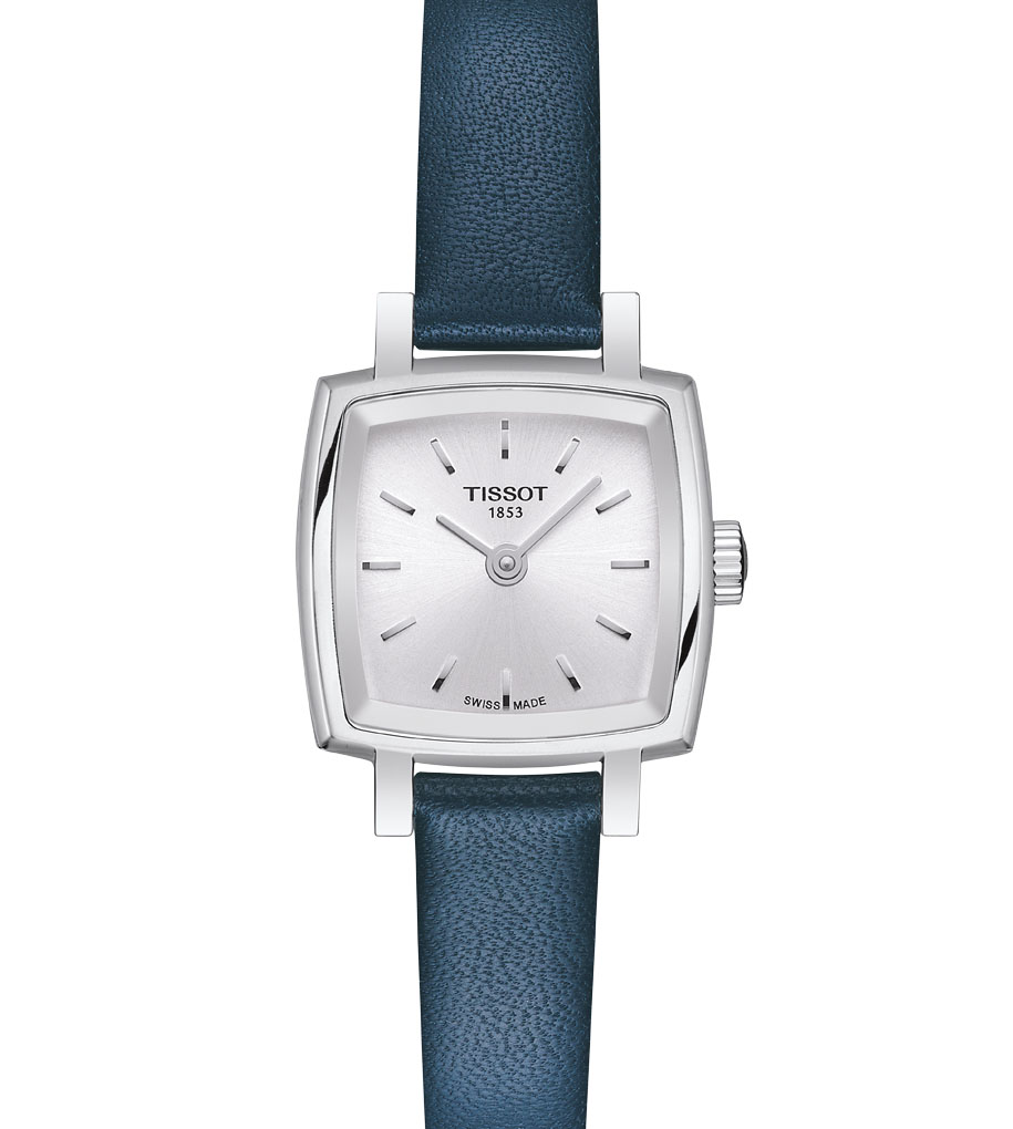 Lovely Square Silver Leather Blue